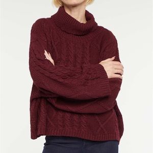 NYDJ | Boysenberry Cable-Knit Cowl Neck Sweater